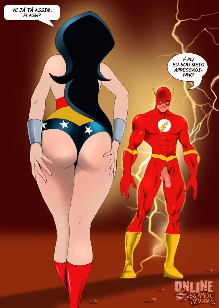 Um cartoon de Wonder Woman