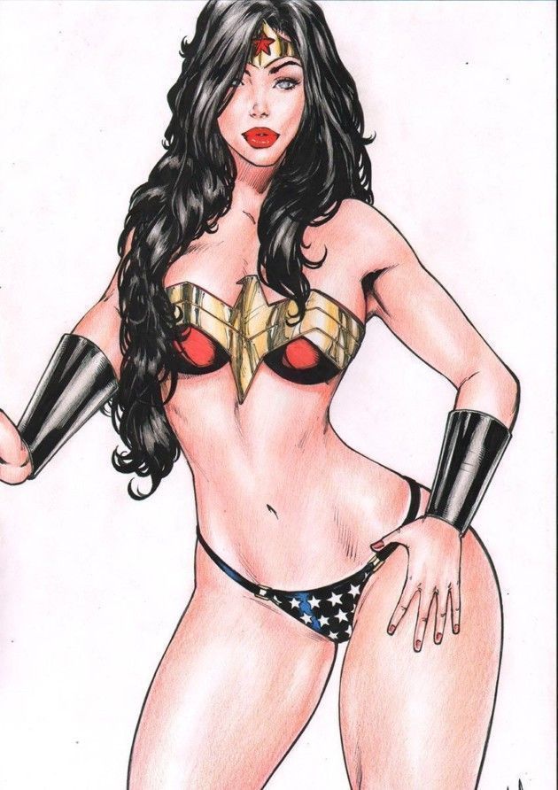 Um cartoon de Wonder Woman