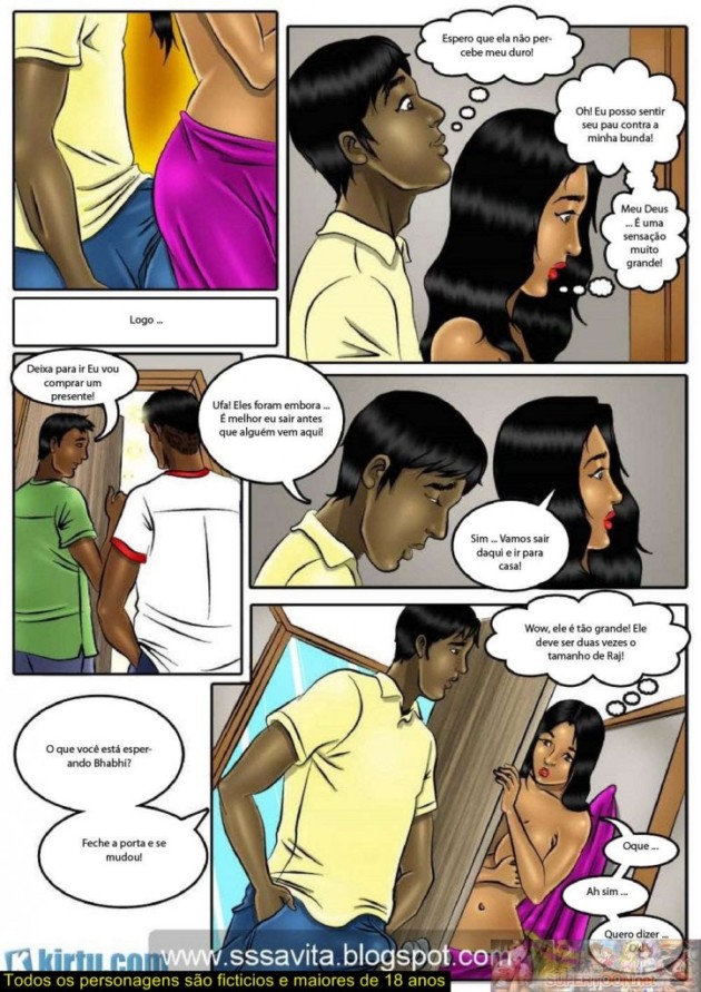 Indiano em quadrinhos de sexo comendo a esposa do seu primo 