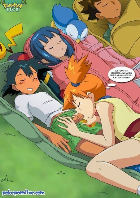 Linda novinha exitada em hentai de pokemon transando com os rapazes que dorme 
